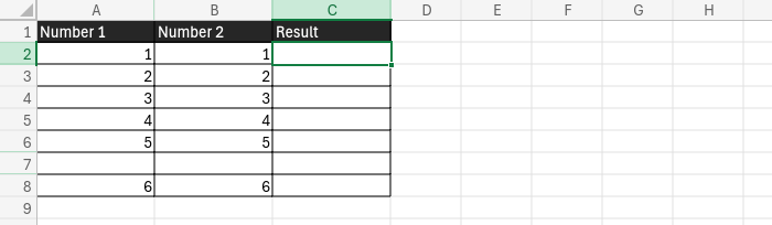 A screenshot of a spreadsheet I’ll be using to demonstrate the autofill function