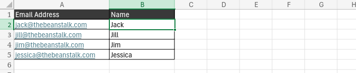 A screenshot of the same spreadsheet with auto-filled information