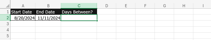 Screenshot of a spreadsheet requiring a date calculation to be entered