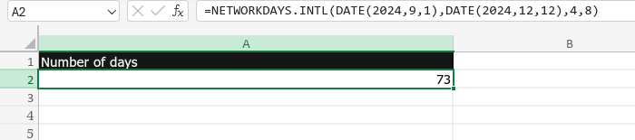 Screenshot showing the same calculation, with 8 days paid holiday factored in